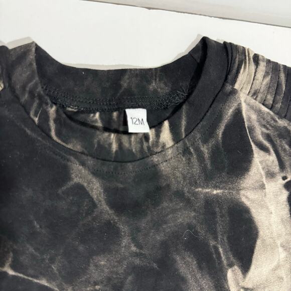 Posh Kiddos Black Ice Tie Dye Biker Shirt Size 12 Months - Picture 2 of 3